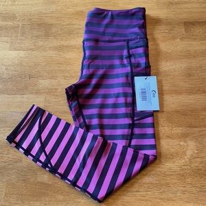 Purple Ombré Stripe Picket Light n Tight Hi-Rise 7/8 24” (6-8) NWT